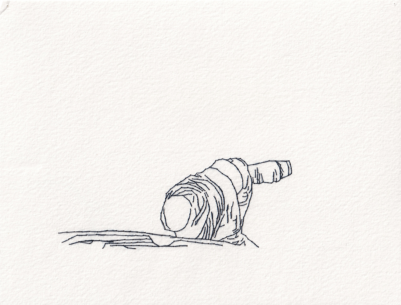 Natalia Blanch, Feu Rouge embroidered drawing